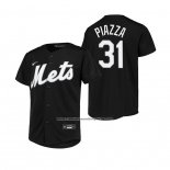 Camiseta Beisbol Nino New York Mets Mike Piazza Replica Negro