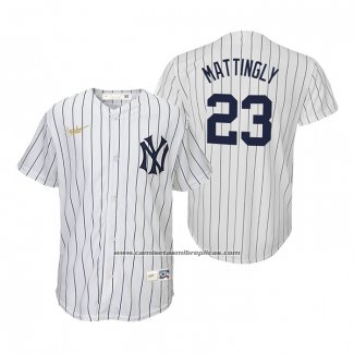 Camiseta Beisbol Nino New York Yankees Don Mattingly Cooperstown Collection Primera Blanco