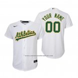 Camiseta Beisbol Nino Oakland Athletics Personalizada Replica Primera Blanco