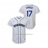 Camiseta Beisbol Nino Seattle Mariners Mitch Haniger Cooperstown Collection Primera Blanco