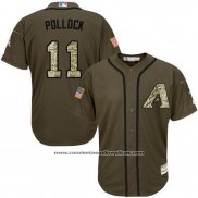 Camiseta Beisbol Hombre Arizona Diamondbacks 11 A.j. Pollock Verde Salute To Service