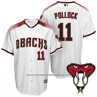 Camiseta Beisbol Hombre Arizona Diamondbacks 11 A.J. Pollock Primera Blanco