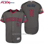 Camiseta Beisbol Hombre Arizona Diamondbacks 2017 Estrellas y Rayas 11 A.j. Pollock Gris Flex Base