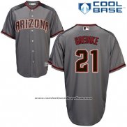 Camiseta Beisbol Hombre Arizona Diamondbacks 21 Zack Greinke Gris Negro Autentico Cool Base