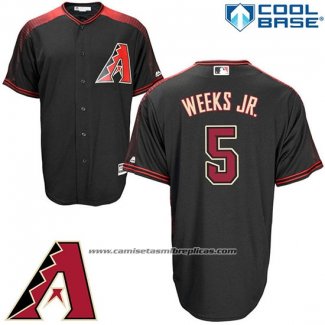 Camiseta Beisbol Hombre Arizona Diamondbacks 5 Rickie Weeks Jr. Negro Cool Base