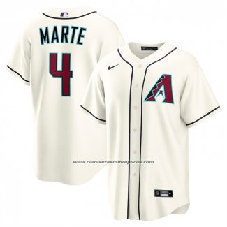 Camiseta Beisbol Hombre Arizona Diamondbacks Ketel Marte Home Replica Crema