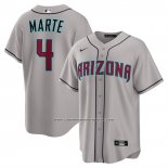 Camiseta Beisbol Hombre Arizona Diamondbacks Ketel Marte Road Replica Gris
