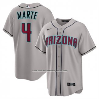 Camiseta Beisbol Hombre Arizona Diamondbacks Ketel Marte Road Replica Gris