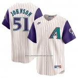 Camiseta Beisbol Hombre Arizona Diamondbacks Randy Johnson Throwback Cooperstown Collection Limited Crema