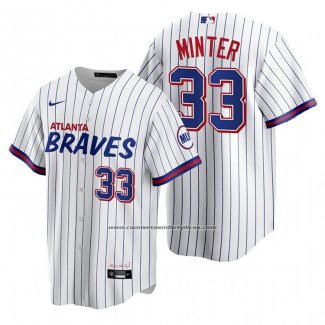 Camiseta Beisbol Hombre Atlanta Braves A.j. Minter Replica 2021 City Connect Blanco