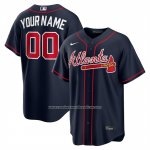 Camiseta Beisbol Hombre Atlanta Braves Alterno Replica Personalizada Azul