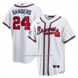 Camiseta Beisbol Hombre Atlanta Braves Deion Sanders Retired Primera Replica Blanco