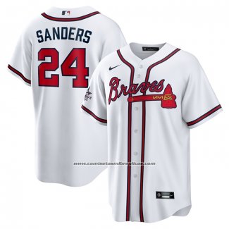 Camiseta Beisbol Hombre Atlanta Braves Deion Sanders Retired Primera Replica Blanco
