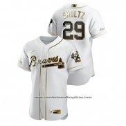 Camiseta Beisbol Hombre Atlanta Braves John Smoltz Golden Edition Autentico Blanco