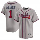 Camiseta Beisbol Hombre Atlanta Braves Ozzie Albies Ruta Limited Gris