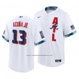 Camiseta Beisbol Hombre Atlanta Braves Ronald Acuna Jr 2021 All Star Replica Blanco