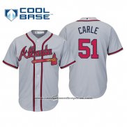 Camiseta Beisbol Hombre Atlanta Braves Shane Carle Cool Base Road 2019 Gris