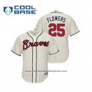 Camiseta Beisbol Hombre Atlanta Braves Tyler Flowers Cool Base Alterno 2019 Crema