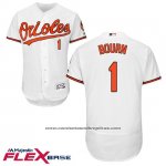 Camiseta Beisbol Hombre Baltimore Orioles 1 Michael Bourn Blanco Flex Base