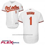 Camiseta Beisbol Hombre Baltimore Orioles 1 Michael Bourn Blanco Flex Base