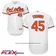 Camiseta Beisbol Hombre Baltimore Orioles 45 Mark Trumbo Blanco Flex Base