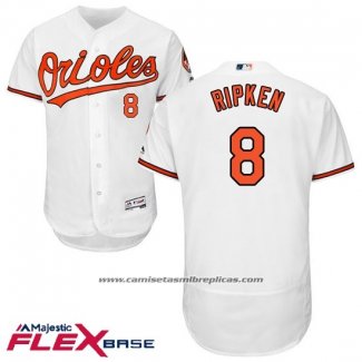 Camiseta Beisbol Hombre Baltimore Orioles 8 Cal Ripken Blanco Flex Base Jugador