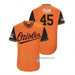 Camiseta Beisbol Hombre Baltimore Orioles Mark Trumbo 2018 LLWS Players Weekend Trum Orange