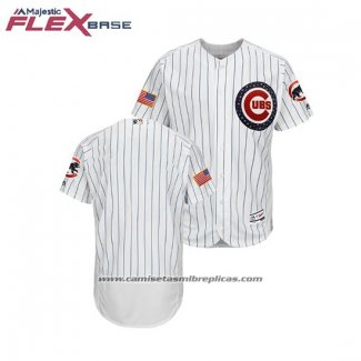 Camiseta Beisbol Hombre Chicago Cubs 2018 Stars & Stripes Flex Base Blanco