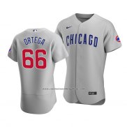 Camiseta Beisbol Hombre Chicago Cubs Rafael Ortega Autentico Road Gris