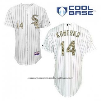 Camiseta Beisbol Hombre Chicago White Sox Paul Konerko 14 Blanco Usmc Cool Base