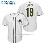 Camiseta Beisbol Hombre Cincinnati Reds 19 Joey Votto Blanco 2018 Alterno Cool Base