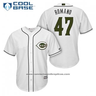 Camiseta Beisbol Hombre Cincinnati Reds 47 Sal Romano Blanco 2018 Alterno Cool Base