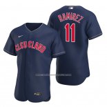 Camiseta Beisbol Hombre Cleveland Guardians Jose Ramirez Autentico Alterno Azul