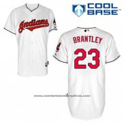 Camiseta Beisbol Hombre Cleveland Indians Michael Brantley 23 Blanco Primera Cool Base