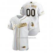 Camiseta Beisbol Hombre Cleveland Indians Personalizada Golden Edition Authentic Blanco