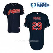 Camiseta Beisbol Hombre Cleveland Indians Satchel Paige 29 Azul Alterno Cool Base
