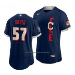 Camiseta Beisbol Hombre Cleveland Indians Shane Bieber 2021 All Star Autentico Azul