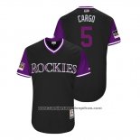 Camiseta Beisbol Hombre Colorado Rockies Carlos Gonzalez 2018 LLWS Players Weekend Cargo Negro