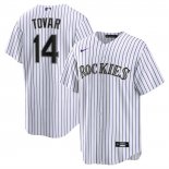 Camiseta Beisbol Hombre Colorado Rockies Ezequiel Tovar Replica Blanco