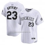 Camiseta Beisbol Hombre Colorado Rockies Kris Bryant Primera Limited Blanco