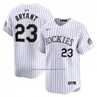 Camiseta Beisbol Hombre Colorado Rockies Kris Bryant Primera Limited Blanco