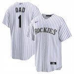 Camiseta Beisbol Hombre Colorado Rockies NO 1 Dad Primera Replica Blanco