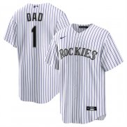 Camiseta Beisbol Hombre Colorado Rockies NO 1 Dad Primera Replica Blanco