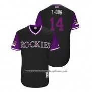Camiseta Beisbol Hombre Colorado Rockies Tony Wolters 2018 LLWS Players Weekend T Dub Negro