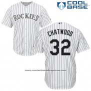 Camiseta Beisbol Hombre Colorado Rockies Tyler Chatwood 32 Blanco Cool Base