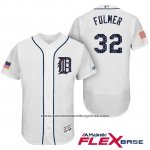 Camiseta Beisbol Hombre Detroit Tigers 2017 Estrellas y Rayas Michael Fulmer Blanco Flex Base Camiseta Beisbol Hombre Detroit Tigers 2017 Estrellas y Rayas Michael Fulmer Blanco Flex Base