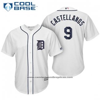 Camiseta Beisbol Hombre Detroit Tigers 2017 Estrellas y Rayas Nick Castellanos Blanco Cool Base