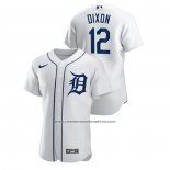 Camiseta Beisbol Hombre Detroit Tigers Brandon Dixon Authentic Blanco