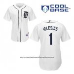 Camiseta Beisbol Hombre Detroit Tigers Jose Iglesias 1 Blanco Primera Cool Base
