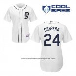 Camiseta Beisbol Hombre Detroit Tigers Miguel Cabrera 24 Blanco Primera Cool Base
